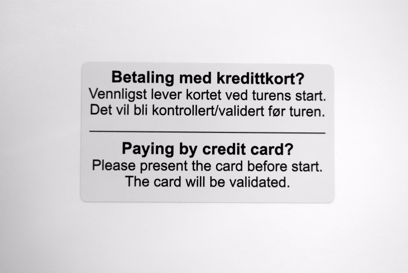 Betaling med kredittkort klistremerke