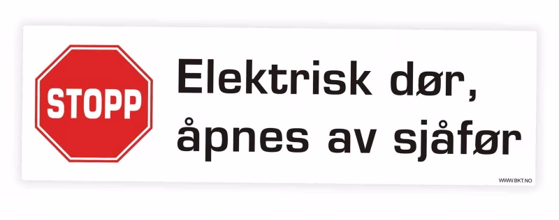 Elektrisk dør, åpnes av sjåfør