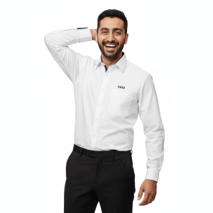 Basic Taxi Uniform Herreskjorte m/ svettekant, hvit LA