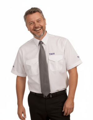 Selje Taxi Uniform Skjorte Kort arm, herre, hvit