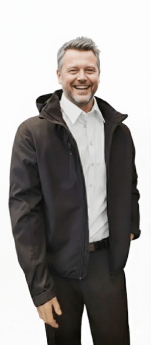 Softshelljakke m/ hette til Herre