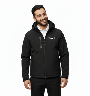 Taxi Uniform Softshell jakke m/ hette til Herre, mod. Milford