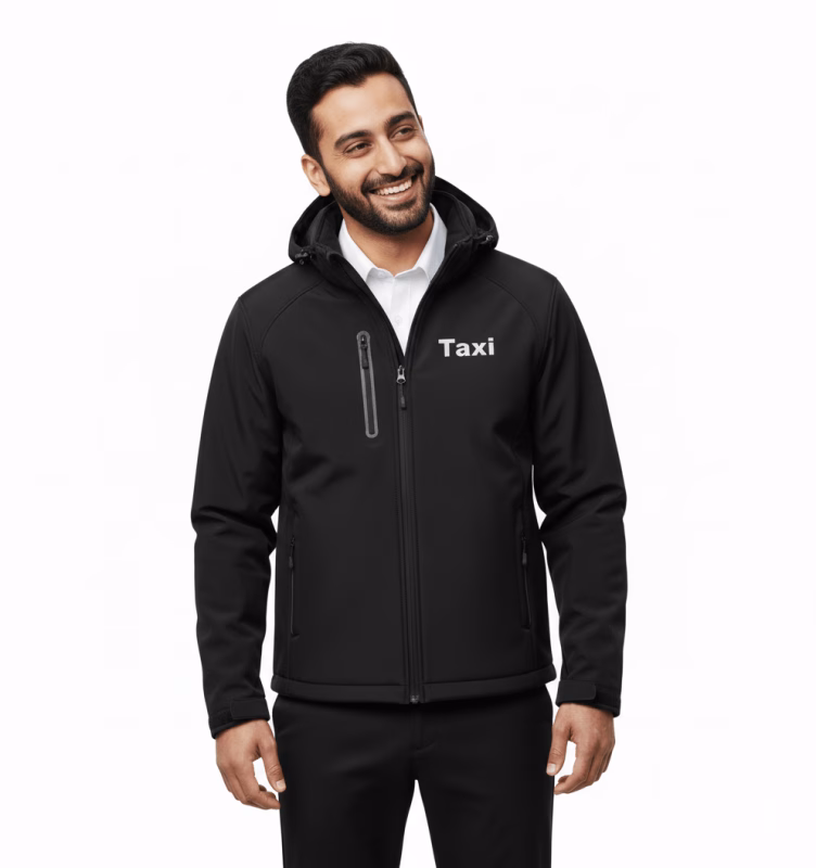 Taxi Uniform Softshell jakke m/ hette til Herre, mod. Milford
